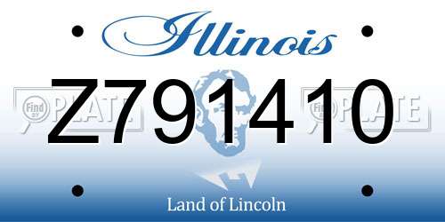 Z791410 Illinois License Plate