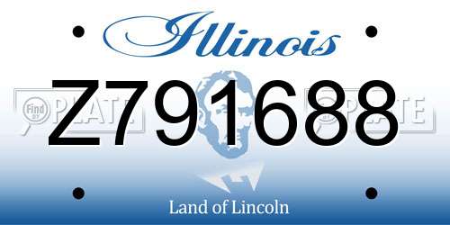 Z791688 Illinois License Plate