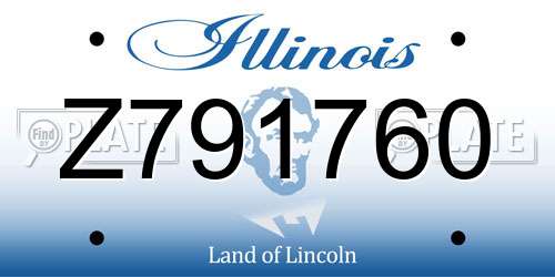 Z791760 Illinois License Plate