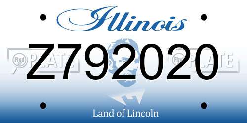 Z792020 Illinois License Plate