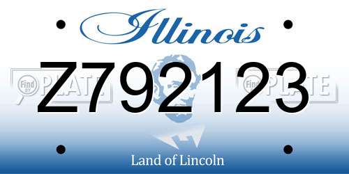 Z792123 Illinois License Plate
