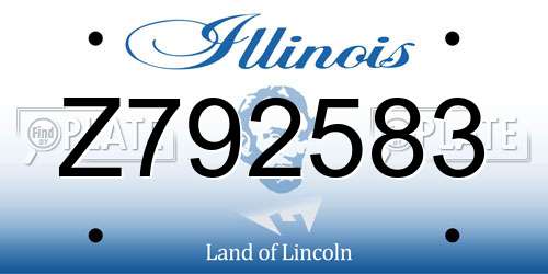 Z792583 Illinois License Plate