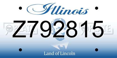 Z792815 Illinois License Plate