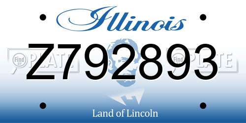 Z792893 Illinois License Plate