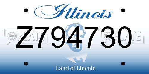 Z794730 Illinois License Plate