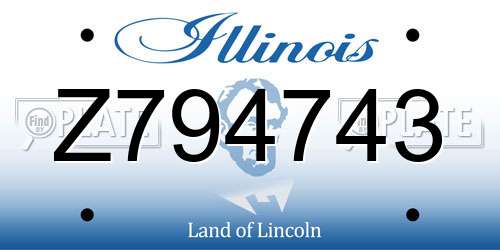 Z794743 Illinois License Plate