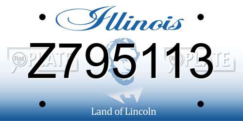 Z795113 Illinois License Plate