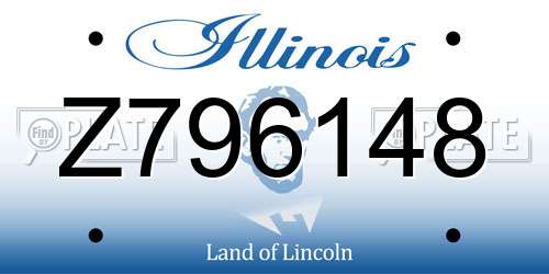 Z796148 Illinois License Plate