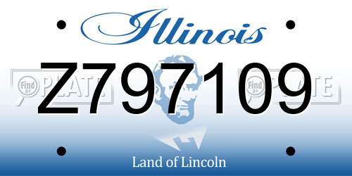 Z797109 Illinois License Plate