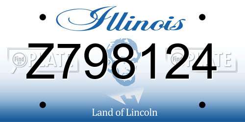 Z798124 Illinois License Plate