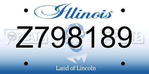Z798189 Illinois License Plate
