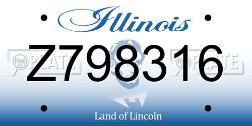 Z798316 Illinois License Plate