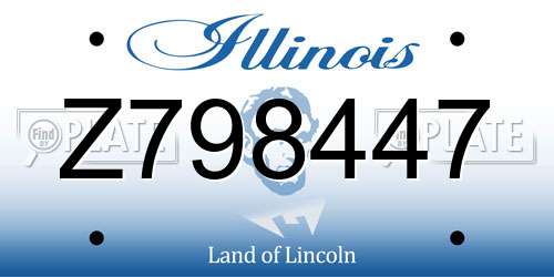 Z798447 Illinois License Plate