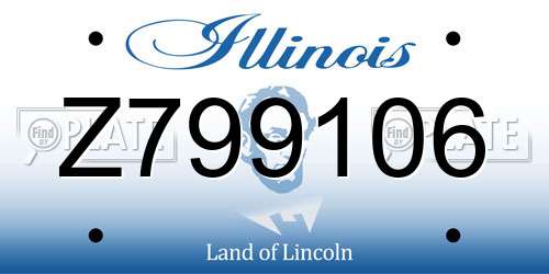 Z799106 Illinois License Plate