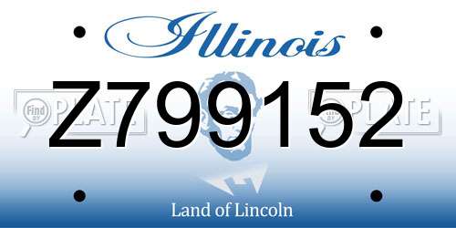 Z799152 Illinois License Plate