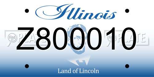 Z800010 Illinois License Plate