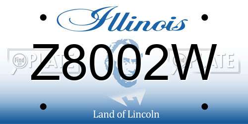 Z8002W Illinois License Plate