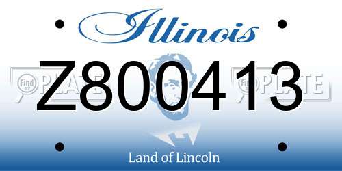 Z800413 Illinois License Plate