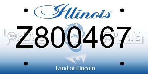 Z800467 Illinois License Plate