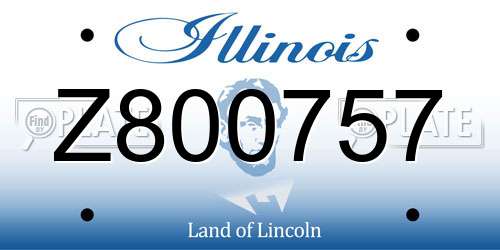 Z800757 Illinois License Plate