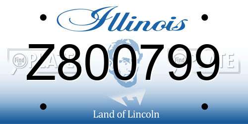 Z800799 Illinois License Plate
