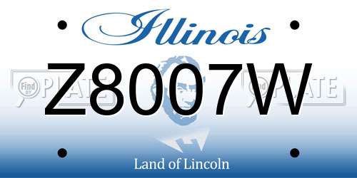 Z8007W Illinois License Plate