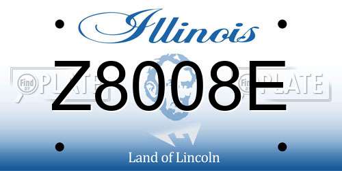 Z8008E Illinois License Plate
