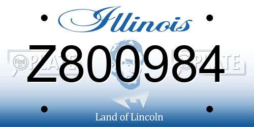 Z800984 Illinois License Plate