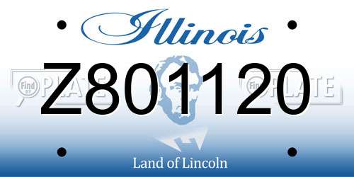 Z801120 Illinois License Plate