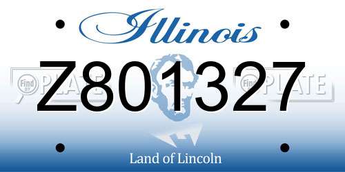 Z801327 Illinois License Plate
