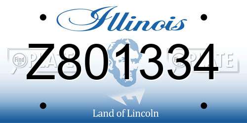 Z801334 Illinois License Plate