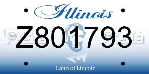 Z801793 Illinois License Plate