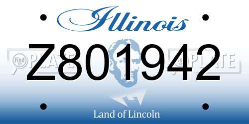 Z801942 Illinois License Plate
