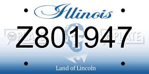Z801947 Illinois License Plate