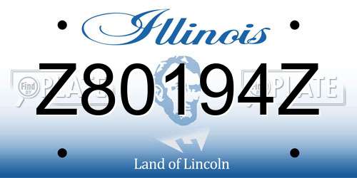 Z80194Z Illinois License Plate