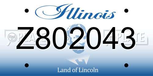 Z802043 Illinois License Plate