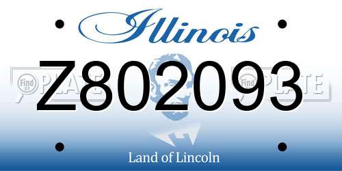 Z802093 Illinois License Plate