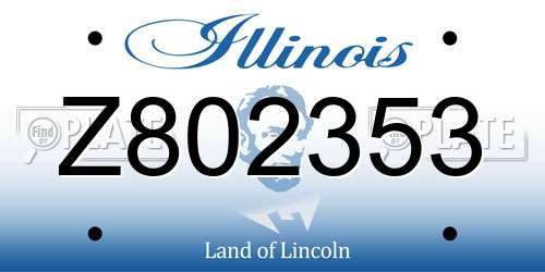 Z802353 Illinois License Plate