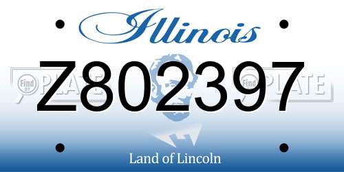 Z802397 Illinois License Plate