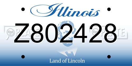 Z802428 Illinois License Plate