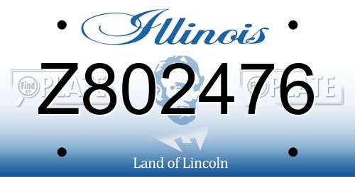 Z802476 Illinois License Plate