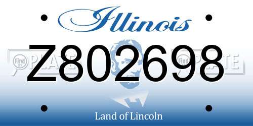 Z802698 Illinois License Plate