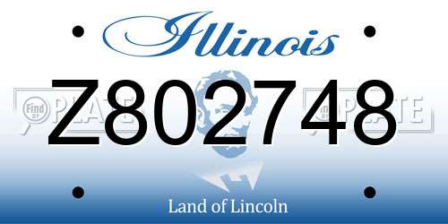 Z802748 Illinois License Plate