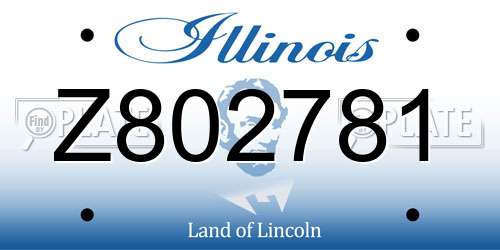 Z802781 Illinois License Plate
