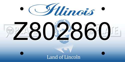 Z802860 Illinois License Plate
