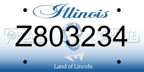 Z803234 Illinois License Plate