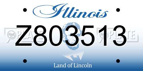 Z803513 Illinois License Plate