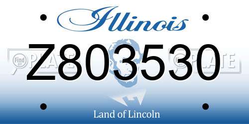 Z803530 Illinois License Plate