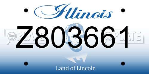 Z803661 Illinois License Plate