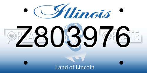 Z803976 Illinois License Plate